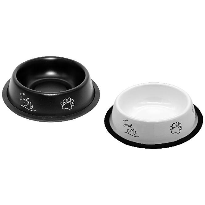 Miska pre psa nerezová matná farebná s potlačou 0,22 l/11 cm