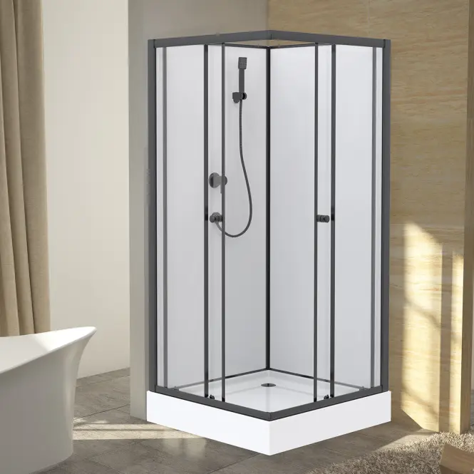 Sprchový box štvorcový Elize 80x80x200 čierny,2