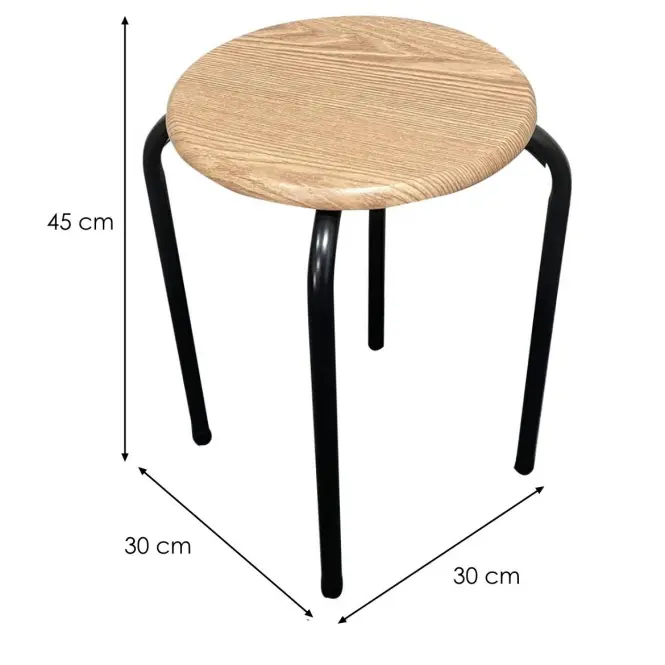 Taburetka Axel 8269 čierny/dub