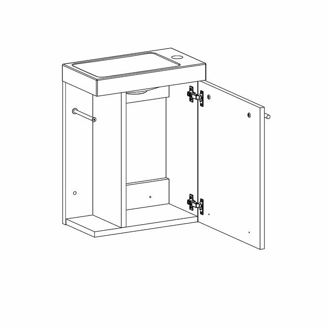 Kúpeľňová zostava WC MARI 40CM 1D BIELA