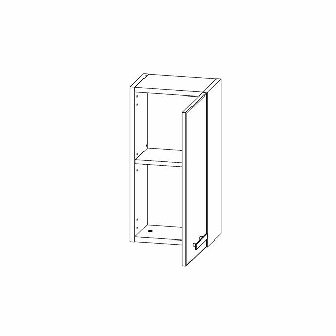 Skriňa závesná Songa 30cm 1D dub/biela,3