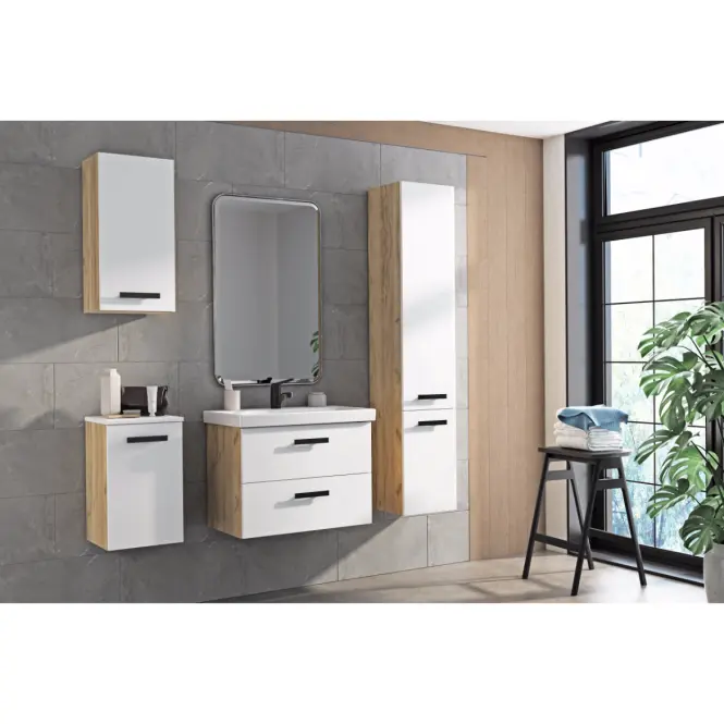 Kúpeľňová zostava Songa 65 cm 2S dub/biela,4