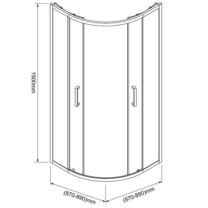 Sprchový kút Aura 90x90x190 black