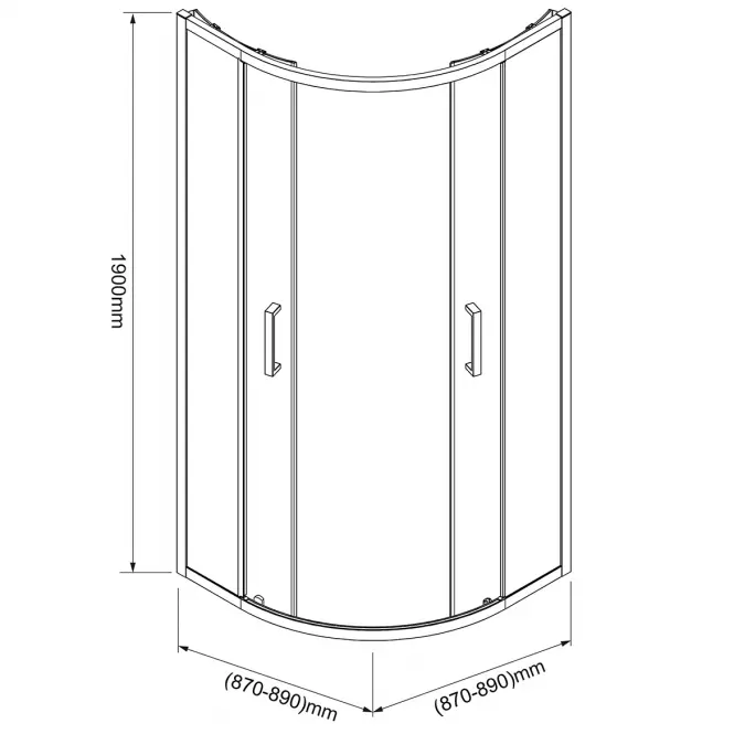 Sprchový kút Aura 90x90x190 black,2