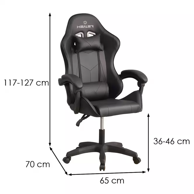 Kreslo pre Hráča Fotyn 8684 čierna/sivá