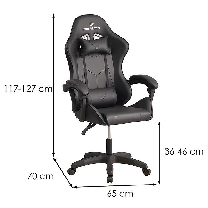 Kreslo pre Hráča Fotyn 8684 čierna/sivá
