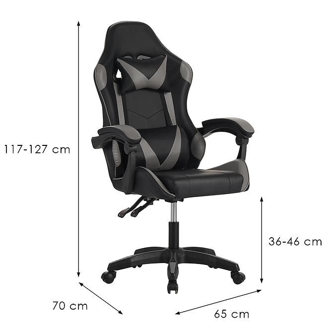 Kreslo pre Hráča Fotyn 8684 čierna/sivá
