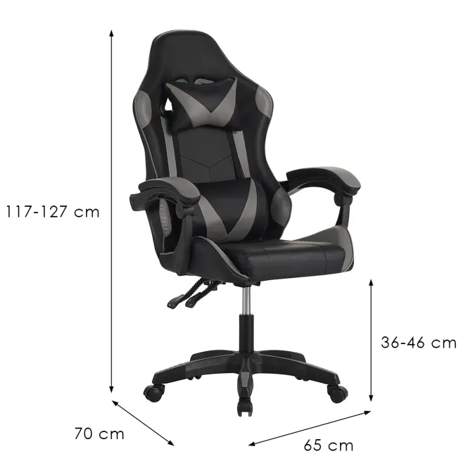 Kreslo pre Hráča Fotyn 8684 čierna/sivá,2