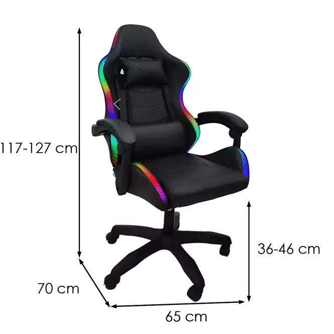 Kreslo pre Hráča Herodion 8685  čierna/LED RGB