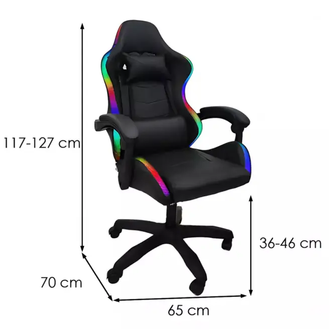 Kreslo pre Hráča Herodion 8685  čierna/LED RGB