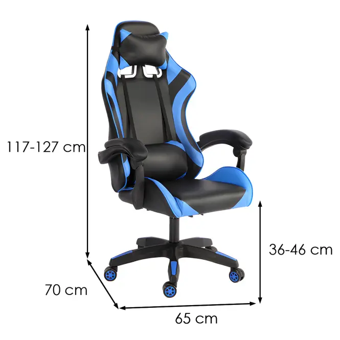 Kreslo pre Hráča  Kastor 8687 čierna/modrá,2