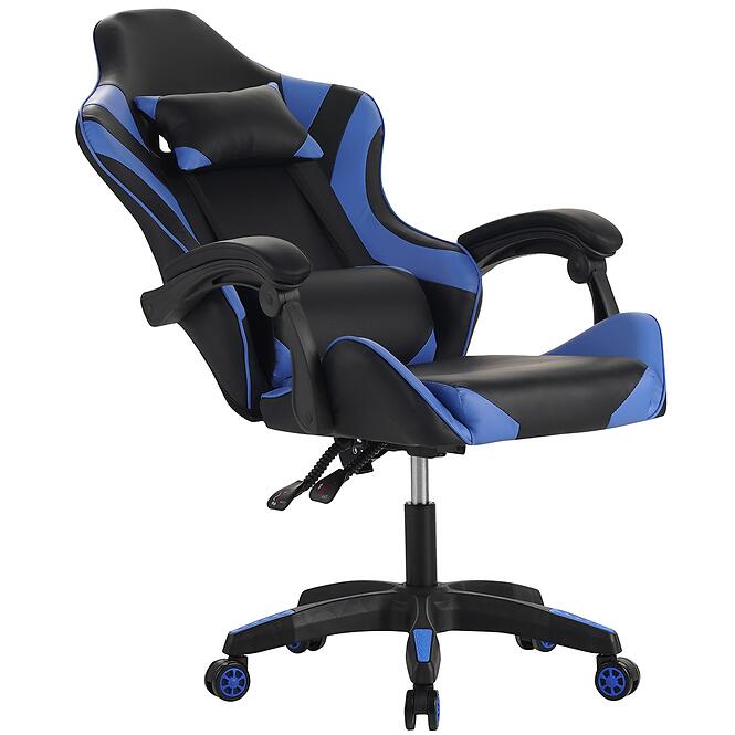 Kreslo pre Hráča  Kastor 8687 čierna/modrá,3