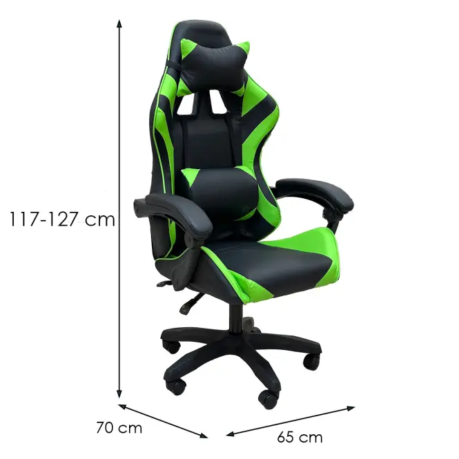 Kreslo pre Hráča Kastor 8688 čierna/zelená,2