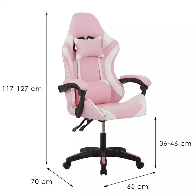 Kreslo pre Hráča Kastor 8689 biela/ružový