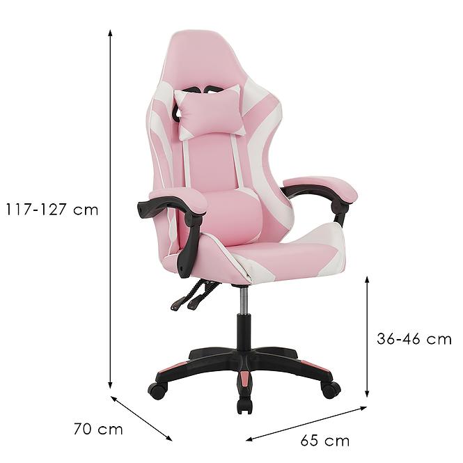 Kreslo pre Hráča Kastor 8689 biela/ružový