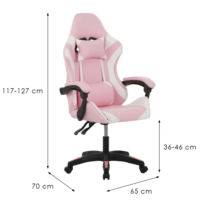 Kreslo pre Hráča Kastor 8689 biela/ružový,2