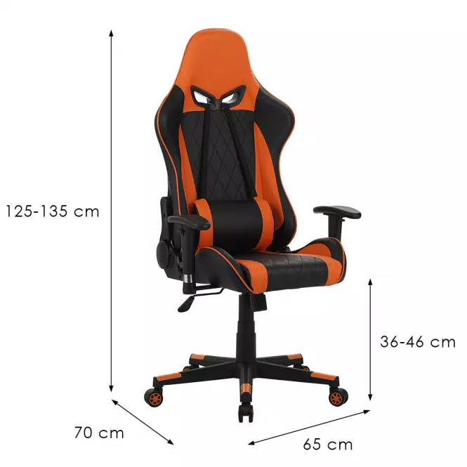 Kreslo pre Hráča Backhus 8059 čierna/oranžová