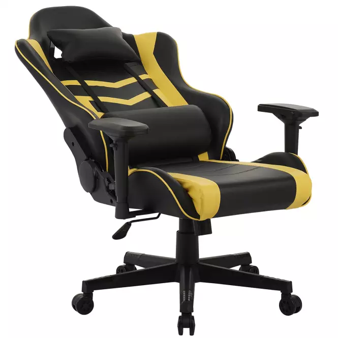 Kreslo pre Hráča Leander 8691 čierna/žltá