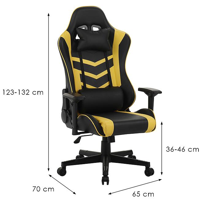 Kreslo pre Hráča Leander 8691 čierna/žltá