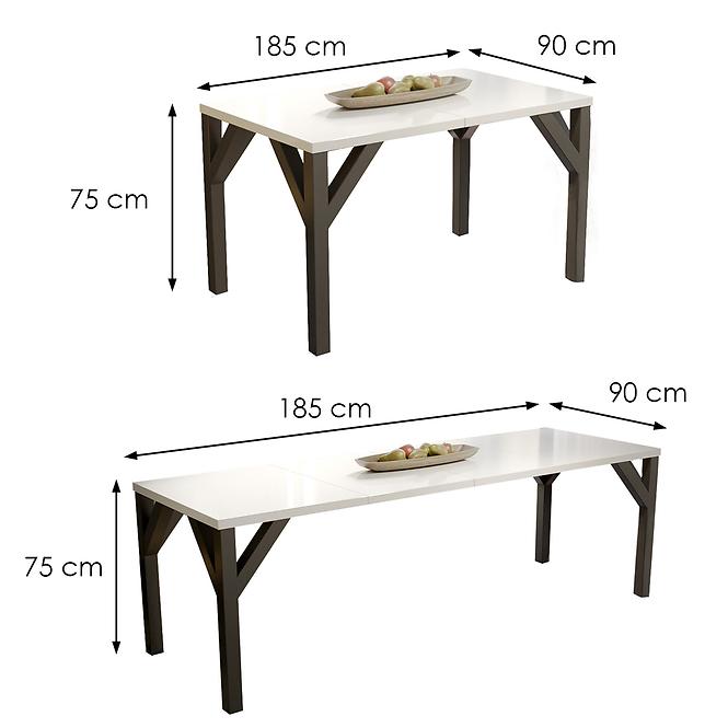Stôl Baltika 185 biela lesklá