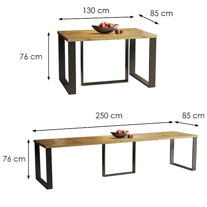 Stôl Borys Max 250 dub artisan