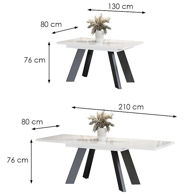 Stôl Como 210 biela lesklá