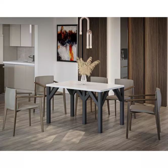 Stôl Dunaj 240 biela lesklá,4