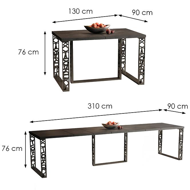 Stôl Ewerest Bis 310 betón tmavý