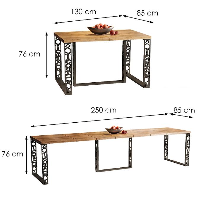 Stôl Ewerest Max 250 dub zlatý craft,3