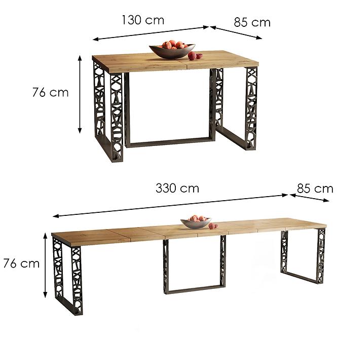 Stôl Ewerest Max 330 dub wotan,3