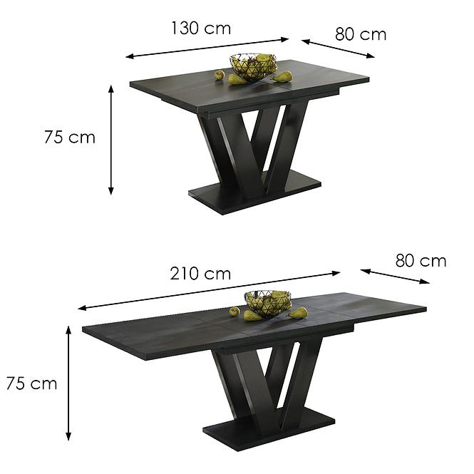 Stôl Lara 210 betón tmavý