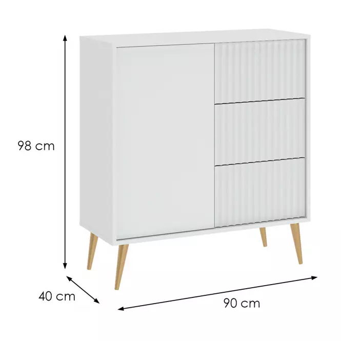 Komoda 1D3S Barcelona biela