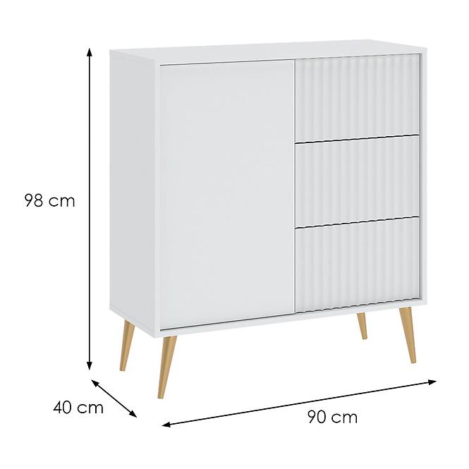 Komoda 1D3S Barcelona biela,2