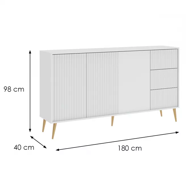 Komoda 3D3S Barcelona biela,2