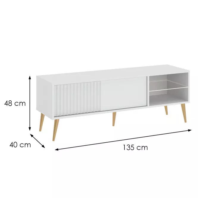 TV stolík 1K Barcelona biela,2