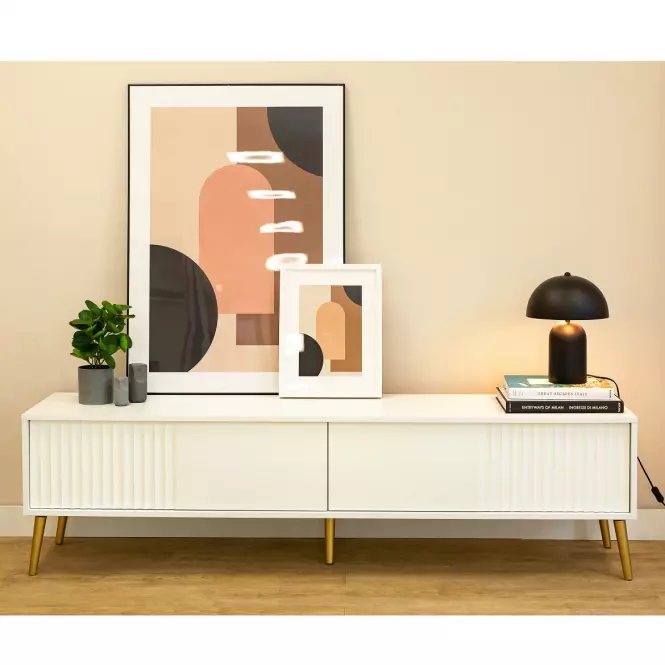 TV stolík 2K Barcelona biela,3