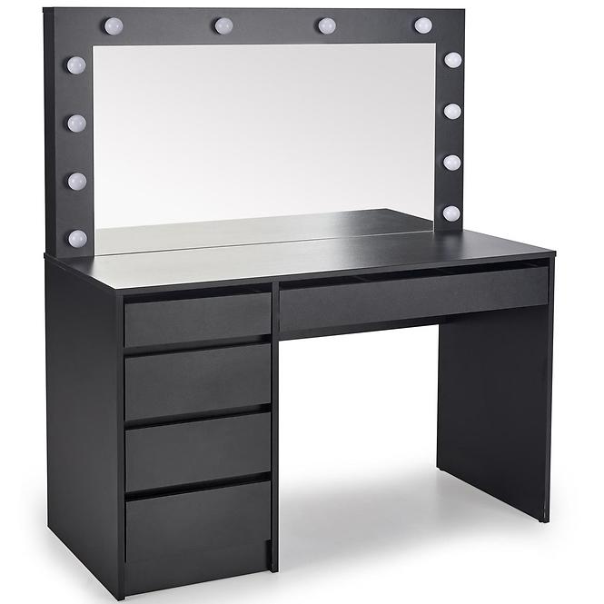 Toaletný stolík Hollywood XL čierny + LED,2