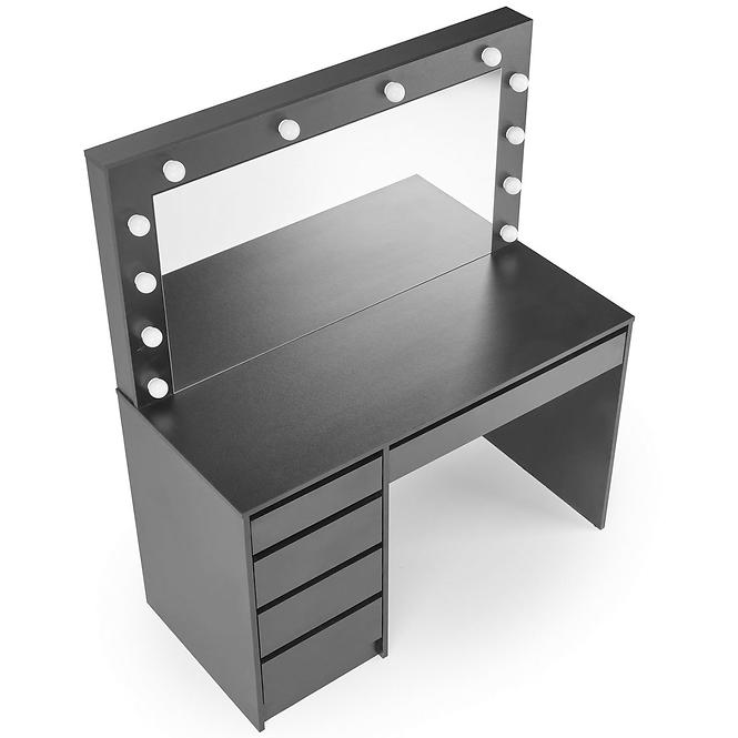 Toaletný stolík Hollywood XL čierny + LED,4