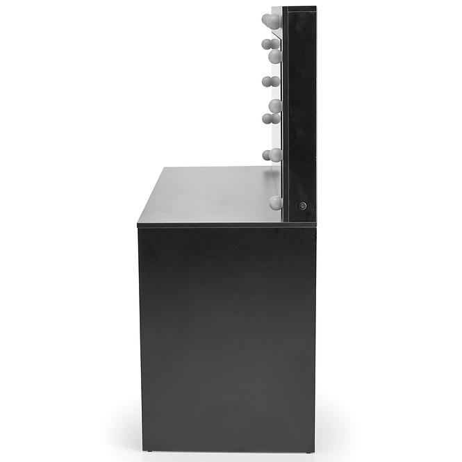 Toaletný stolík Hollywood XL čierny + LED,5