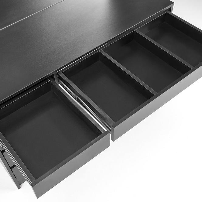 Toaletný stolík Hollywood XL čierny + LED,7