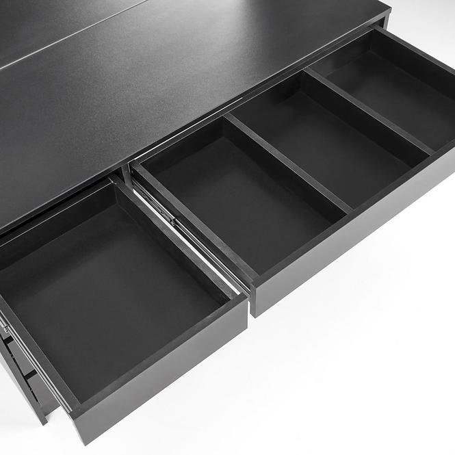 Toaletný stolík Hollywood XL čierny + LED,8