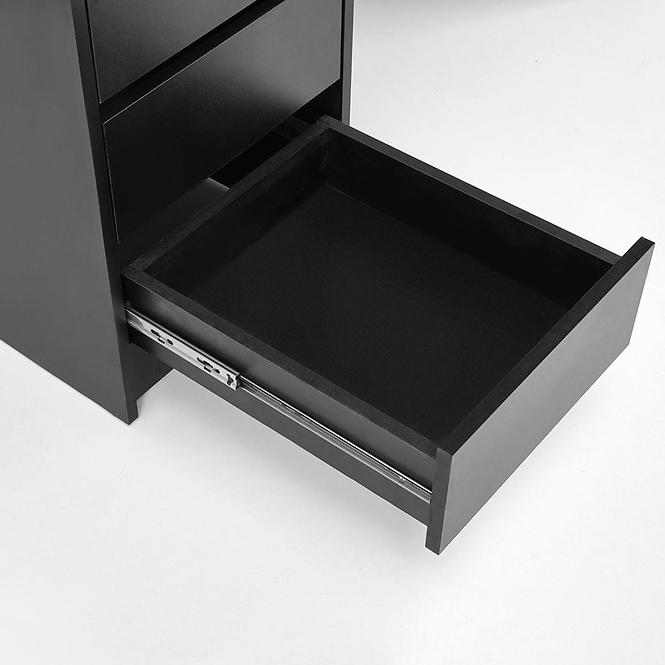 Toaletný stolík Hollywood XL čierny + LED,10