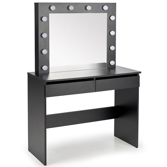Toaletný stolík Hollywood čierny + LED,2