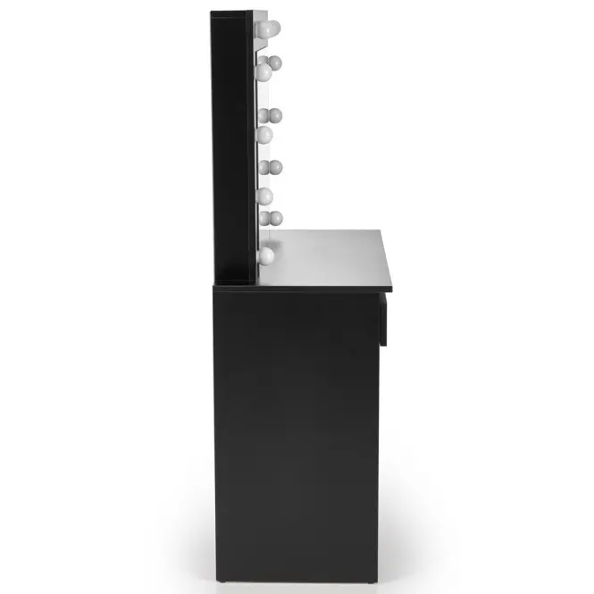 Toaletný stolík Hollywood čierny + LED,5