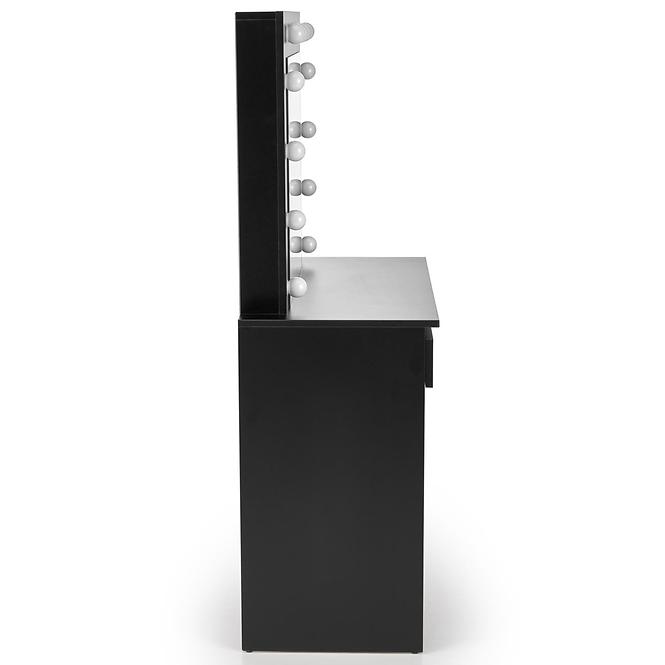 Toaletný stolík Hollywood čierny + LED,5