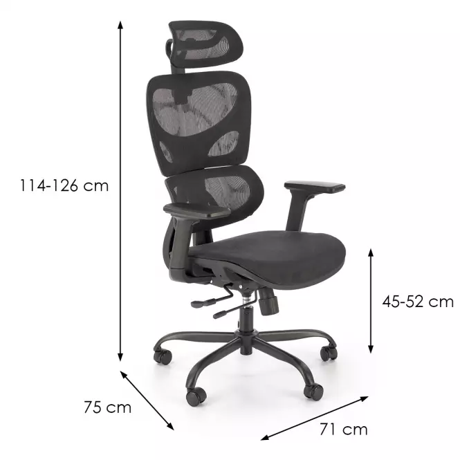 Otočné kreslo Gotard čierna