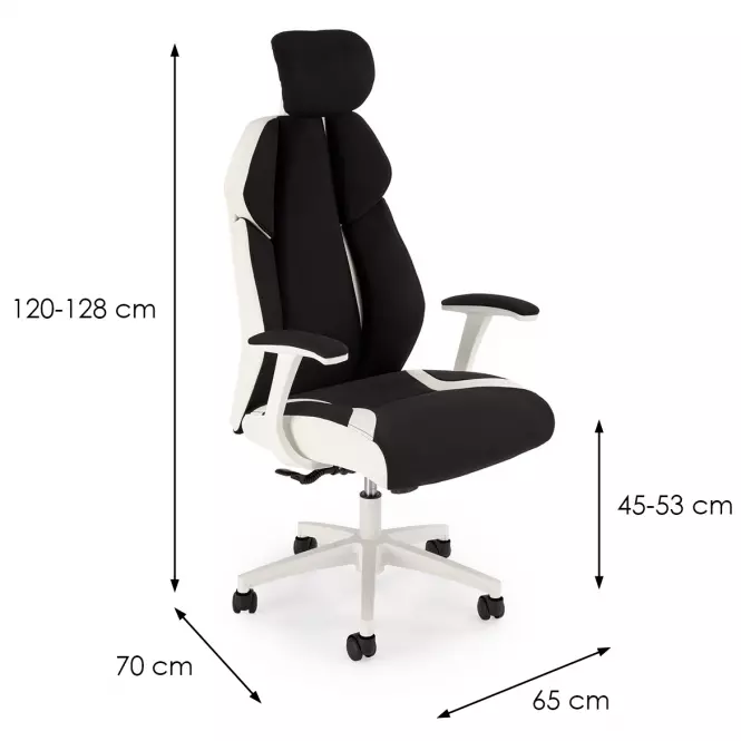 Otočné kreslo Chrono čierna/biela