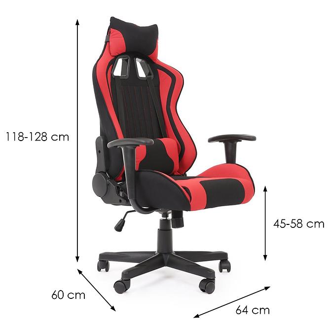 Otočné kreslo Cayman červená/čierna