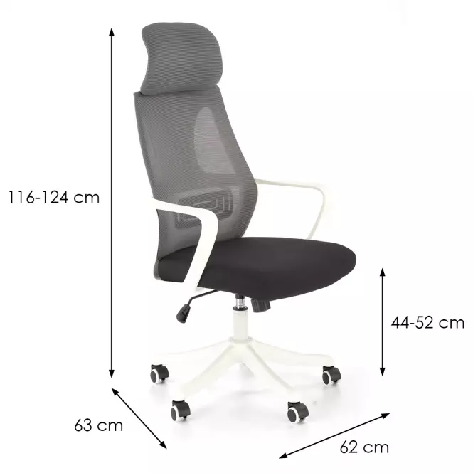 Otočné kreslo Valdez 2 čierna/sivá/biela