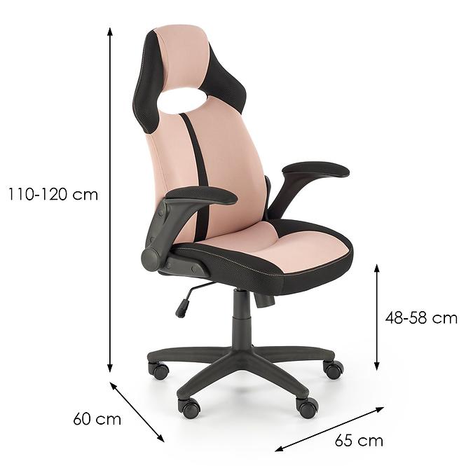 Otočné kreslo Bloom čierna/ružový